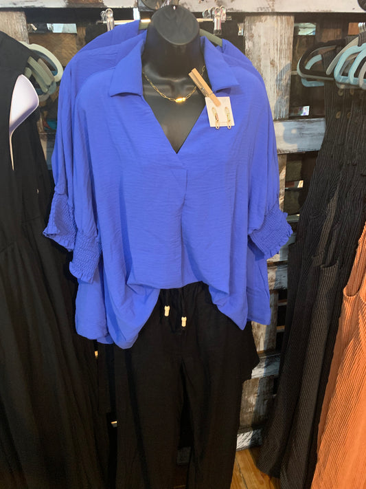 Royal Blue Blouse